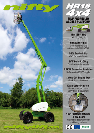 Nacele cu braț articulat pe roți Niftylift HR 18