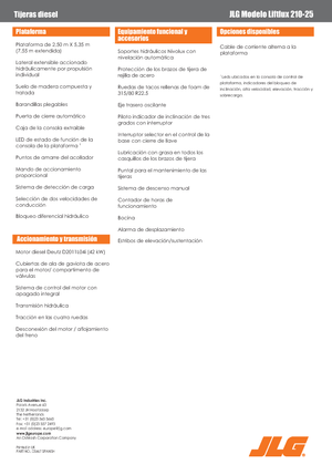 Platforme de ridicare de tip foarfecă pe roți JLG Liftlux 210-25