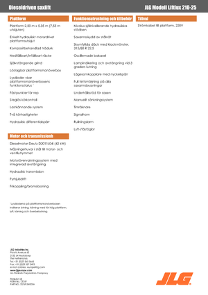 Platforme de ridicare de tip foarfecă pe roți JLG Liftlux 210-25