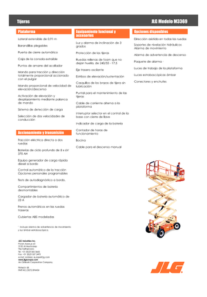 Platforme de ridicare de tip foarfecă pe roți JLG M3369LE