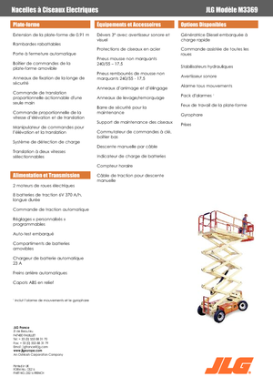 Platforme de ridicare de tip foarfecă pe roți JLG M3369LE