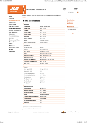Nacele cu braț articulat pe roți JLG M 400 A