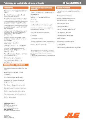 Nacele cu braț articulat pe roți JLG M400AJP