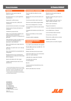 Nacele cu braț articulat pe roți JLG M400AJP