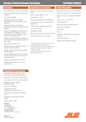 Nacele cu braț articulat pe roți JLG M400AJP