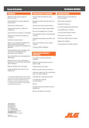 Nacele cu braț articulat pe roți JLG M400AN