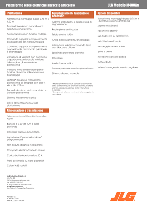 Nacele cu braț articulat pe roți JLG M400AN