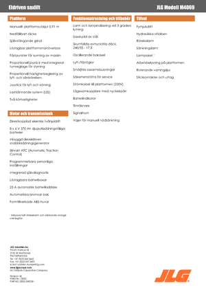 Platforme de ridicare de tip foarfecă pe roți JLG M4069LE