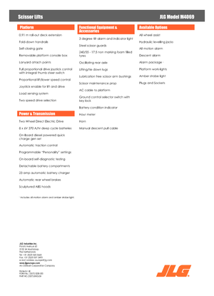 Platforme de ridicare de tip foarfecă pe roți JLG M4069LE