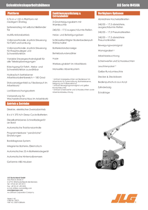 Nacele cu braț articulat pe roți JLG M450A