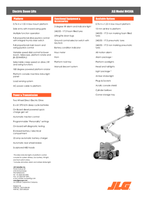 Nacele cu braț articulat pe roți JLG M450A