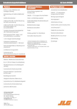 Nacele cu braț articulat pe roți JLG M450AJ