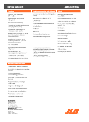 Nacele cu braț articulat pe roți JLG M450AJ