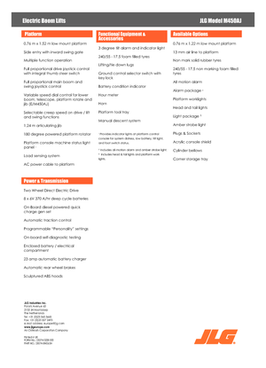 Nacele cu braț articulat pe roți JLG M450AJ