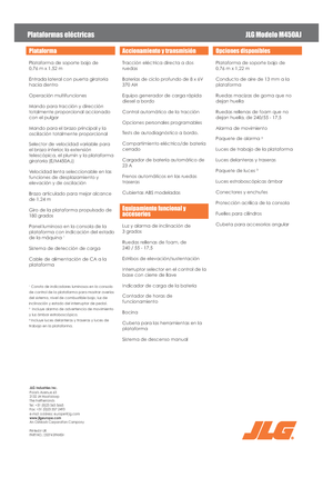 Nacele cu braț articulat pe roți JLG M450AJ