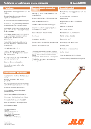 Nacele telescopice pe roți JLG M600JA