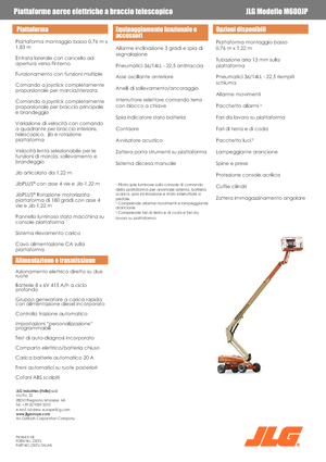 Nacele telescopice pe roți JLG M600JP
