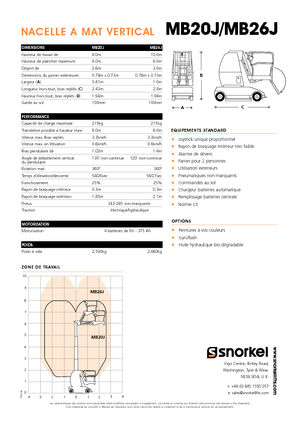 Nacele verticale cu un singur catarg Snorkel MB26J