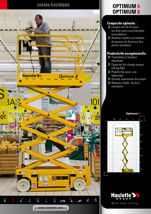 Platforme de ridicare de tip foarfecă pe roți Haulotte Optimum 8