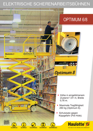 Platforme de ridicare de tip foarfecă pe roți Haulotte Optimum 8