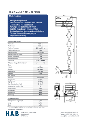 Platforme de ridicare de tip foarfecă pe roți HAB S 125-12 E 2WD
