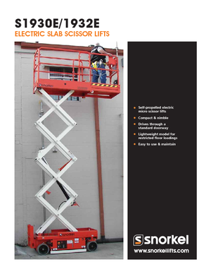 Platforme de ridicare de tip foarfecă pe roți Snorkel S1930E