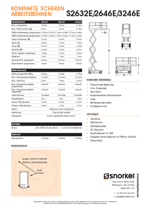 Platforme de ridicare de tip foarfecă pe roți Snorkel S3246E