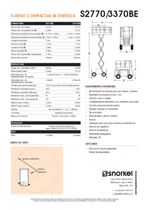 Platforme de ridicare de tip foarfecă pe roți Snorkel S3370BE