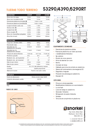 Platforme de ridicare de tip foarfecă pe roți Snorkel S 4390 RT