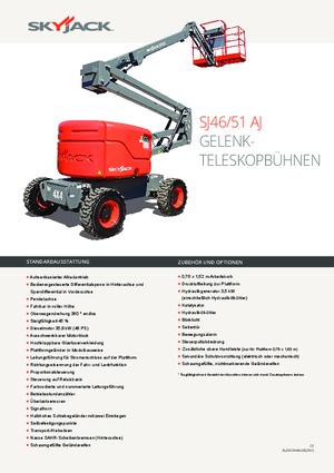 Nacele cu braț articulat pe roți Skyjack SJ 51 AJ