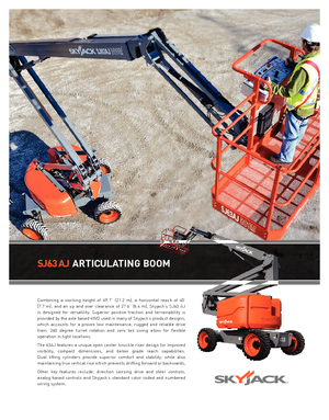 Nacele cu braț articulat pe roți Skyjack SJ 63 AJ