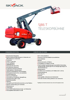 Nacele telescopice pe roți Skyjack SJ 86 T