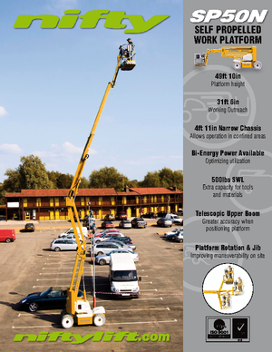 Nacele cu braț articulat pe roți Niftylift SP 50 N