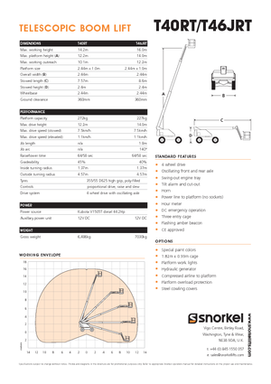 Nacele telescopice pe roți Snorkel T40RT