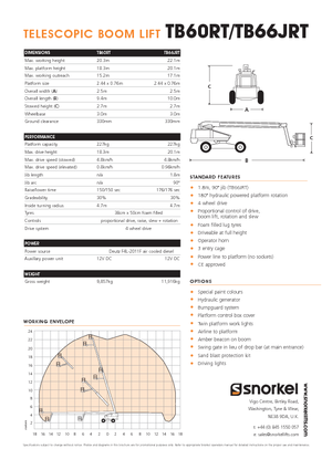 Nacele telescopice pe roți Snorkel T60RT