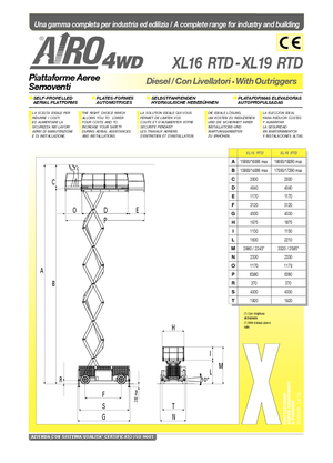 Platforme de ridicare de tip foarfecă pe roți AIRO XL 19 RTD