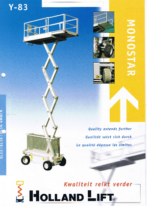 Platforme de ridicare de tip foarfecă pe roți Holland-Lift Y 83 EL 16