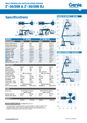 Nacele cu braț articulat pe roți Genie Z-30/20N RJ