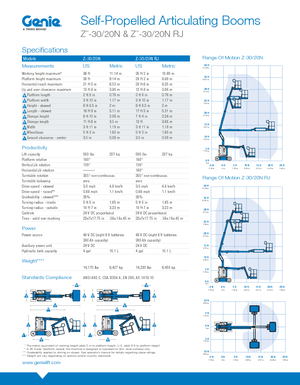 Nacele cu braț articulat pe roți Genie Z-30/20N RJ