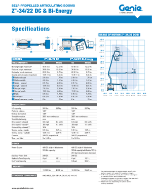 Nacele cu braț articulat pe roți Genie Z-34/22 DC