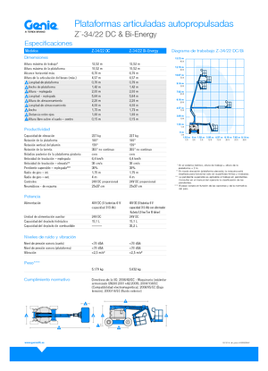 Nacele cu braț articulat pe roți Genie Z-34/22 DC