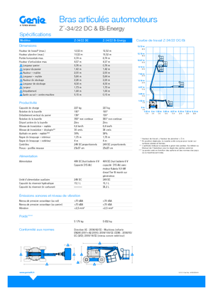 Nacele cu braț articulat pe roți Genie Z-34/22 DC