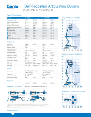 Nacele cu braț articulat pe roți Genie Z-40/23N