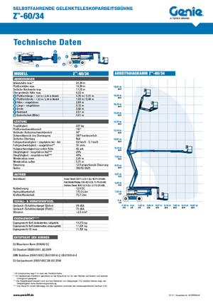 Nacele cu braț articulat pe roți Genie Z-60/34