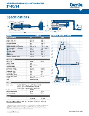 Nacele cu braț articulat pe roți Genie Z-60/34
