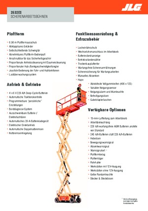 Platforme de ridicare de tip foarfecă pe roți JLG 2632ES