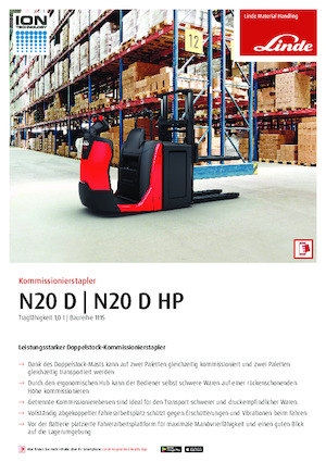 Order pickers (preparatoare de comenzi) Linde N20D HP