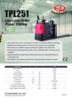Order pickers (preparatoare de comenzi) EP TPL251