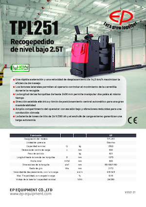 Order pickers (preparatoare de comenzi) EP TPL251