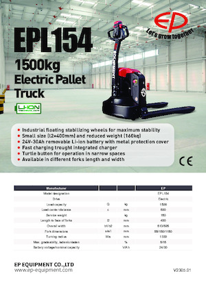 Transpalete cu operator pedestru EP EPL154